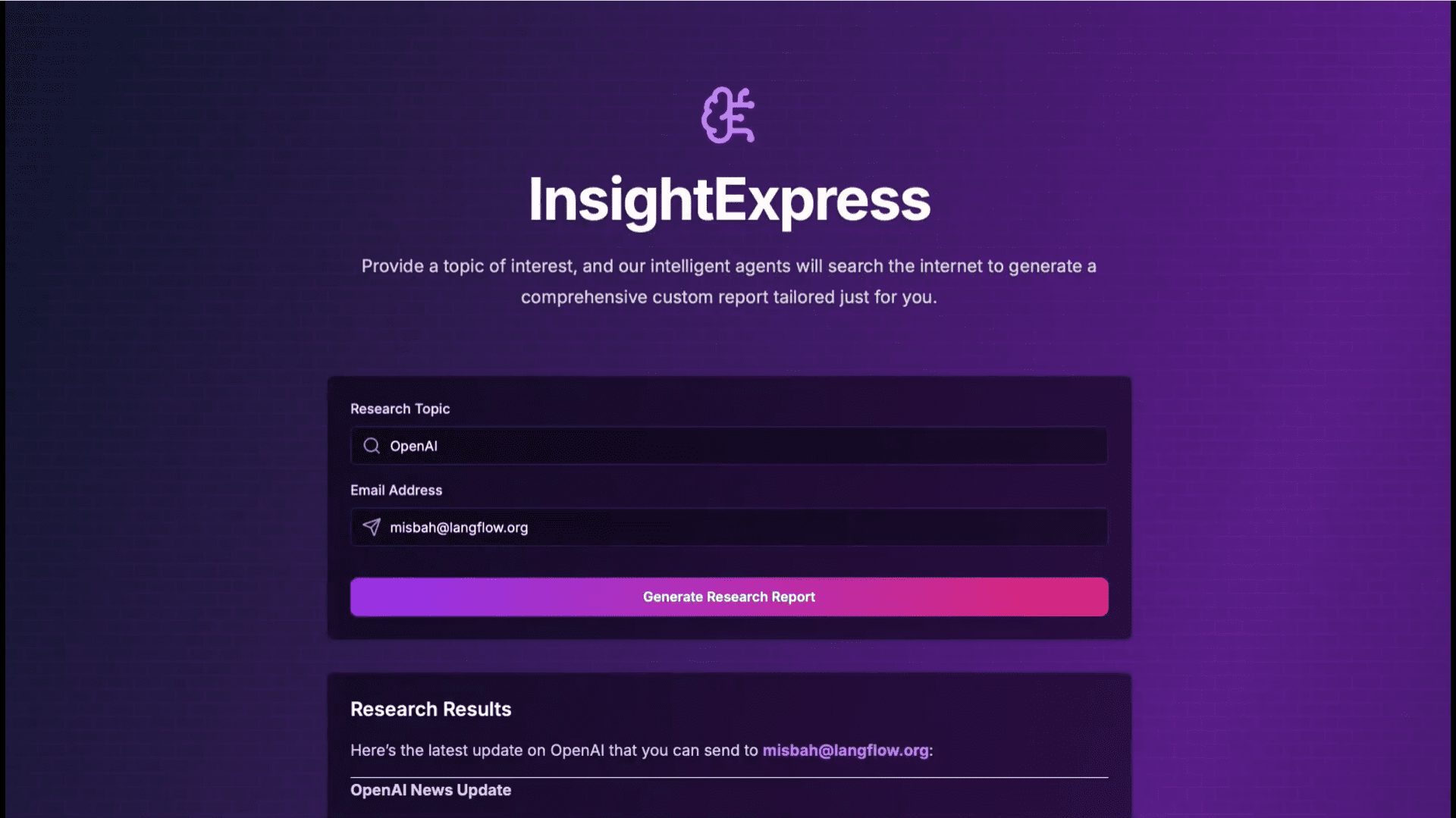 InsightExpress:生成AI驱动的研究报告并通过电子邮件发送-1 InsightExpress:生成AI驱动的研究报告并通过电子邮件发送