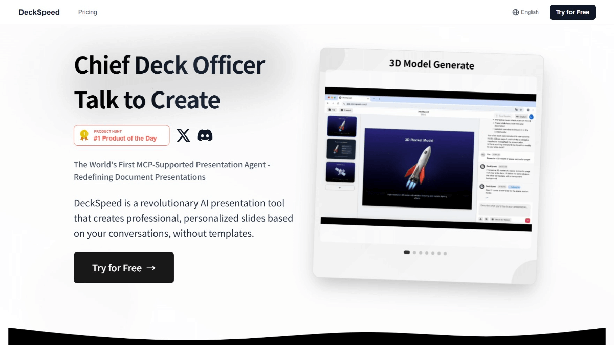 DeckSpeed - AI PPT制作工具,自然语言生成演示文稿