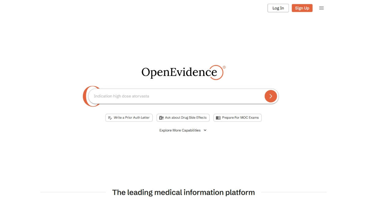 OpenEvidence - AI医学知识助手,解答临床问题、分析症状、推荐治疗方案
